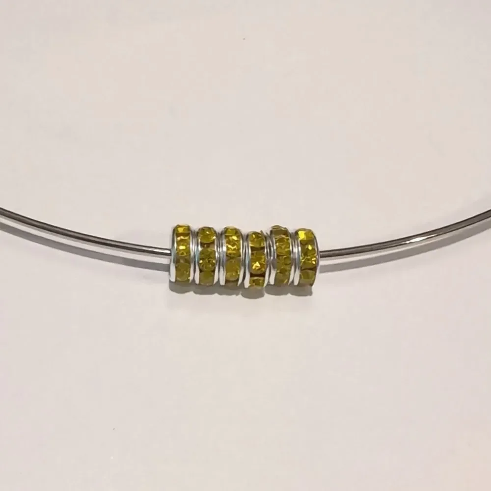 6 Yellow 8mm Rondelle Spacer Beads‎
